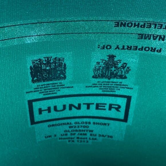 Hunter Short Glossy Waterproof Rain Boots Teal - Picture 11 of 13